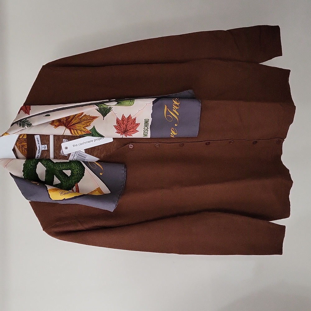The Cashmere Project 100% Cashmere V-Neck Button-Front Cardigan - Brown